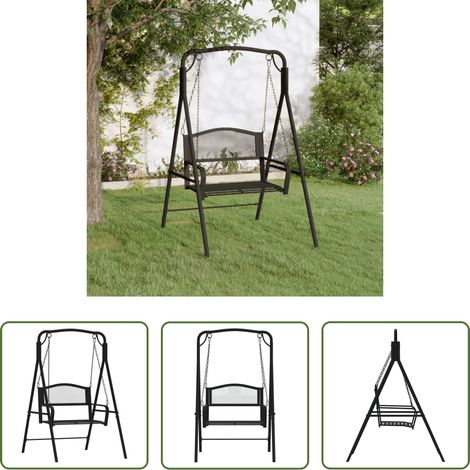Banc suspendu -  Balancelle 124 cm Noir Acier (1/5)