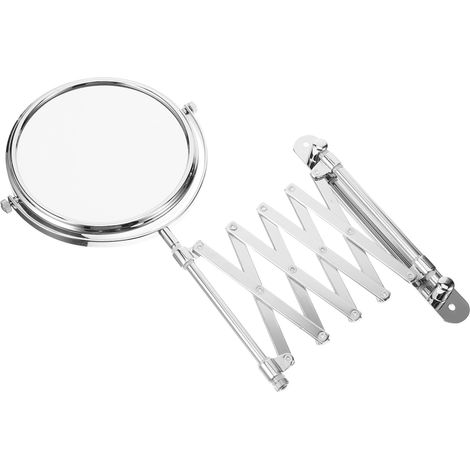 360degré Miroir Mural Rond Double Face pour Salle de Bain et Maquillage avec Grossissement et Bras pour Visages Précis (1/5)