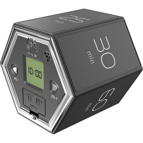 Timer, visualizzazione efficiente del tempo, impostazioni preprogrammate di 1/5/10/25/30/60 minuti, funzione conto alla rovescia e cronometro personalizzabili, modalità audio/silenziosa, ricaricabile, (1/2)