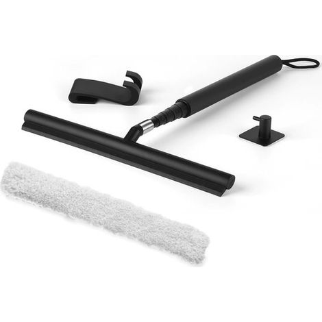 Escobilla de ducha retráctil de 30-120 cm, escobilla de suelo de silicona con núcleo de acero inoxidable y mango antideslizante para ventanas de baño. (1/5)