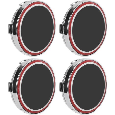4PCS Enjoliveurs Centre de Roue en Aluminium Anti-Rayures Imperméable Remplacement pour Fiat 500 (Noir Rouge) (1/5)