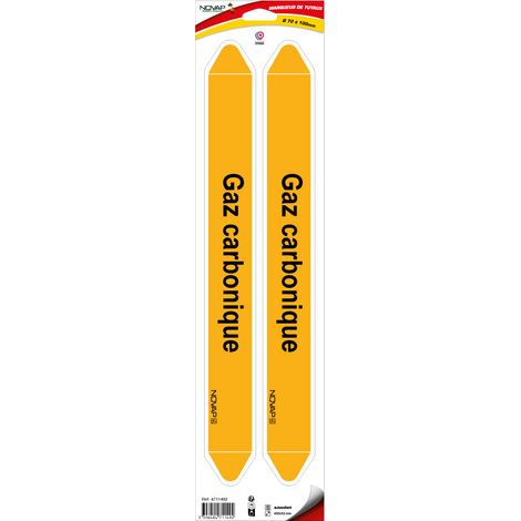 Planche de 2 marqueurs de tuyauterie 450 x 52 mm pour Ø 70 à 100 mm - Gaz carbonique - 4711492 (1/2)
