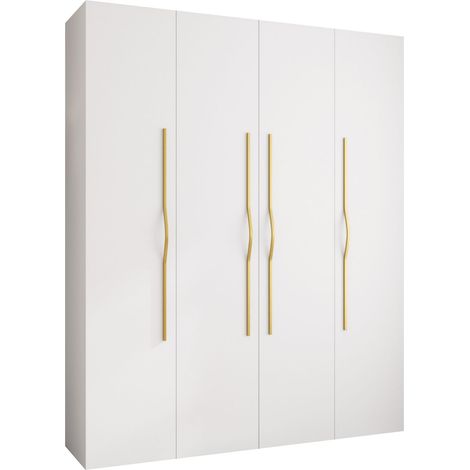 Armoire Hartford 564, Blanc, 246x200x42cm, Portes d'armoire: Avec des charnières, Nombre d'étagères: 12 (1/5)