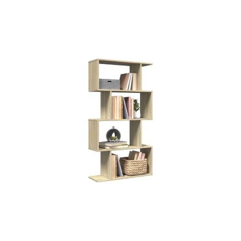 Étagère séparatrice de pièce 4 niveaux chêne sonoma 70x24x129 (1/5)