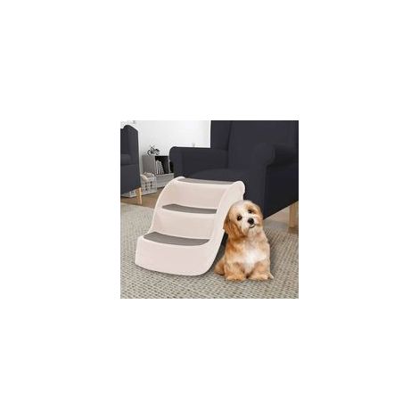 Escalier pliable à trois marches pour animaux de compagnie, beige, 50 x 38 x 38 cm (1/4)
