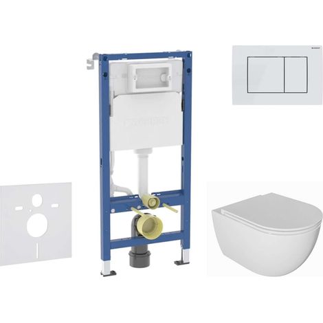 Geberit Duofix - Set Vorwandelement, WC Oudee mit Softclose-Sitz und Delta30-Betätigungsplatte, alpinweiß SANI11CA3139B