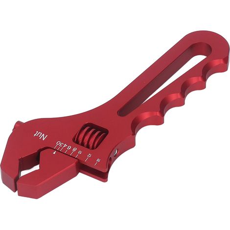 Clé à molette réglable AN3-AN16 en aluminium léger pour raccord de flexible, embout rouge (1/5)