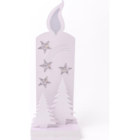 Wooden B/O LED Candle Silhouett 46cm (1/2)