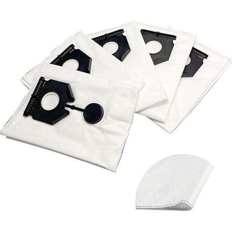Un paquet de 5 sacs d'aspirateur adaptés aux modèles Karcher tels que 2.889-154.0, y compris des modèles comme NT 30/1 30 L, NT 30/1 Ap Te L et NT 30/1 Ap L. (1/4)