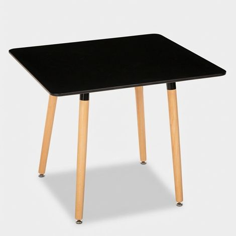 Tavolo quadrato 80x80 in legno design nordico per cucina bar ristorante Fern - Nero