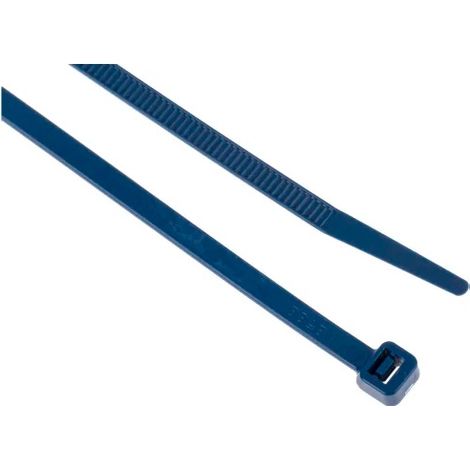 Serre-câbles RS PRO 100mm x 2,5 mm Bleu en PA66MP, x 100 ( Prix pour Sachet de 100 )
