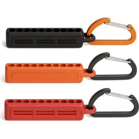 Portainserti per cacciavite in 3 pezzi, organizer per inserti, portainserti esagonali da 1/4" con moschettoni, portainserti per cacciavite a 10 fori (1/5)