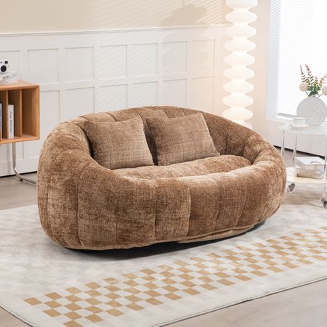fauteuil salon canapé relax 150 95 cm chenille coffee OKMYHOME (1/5)