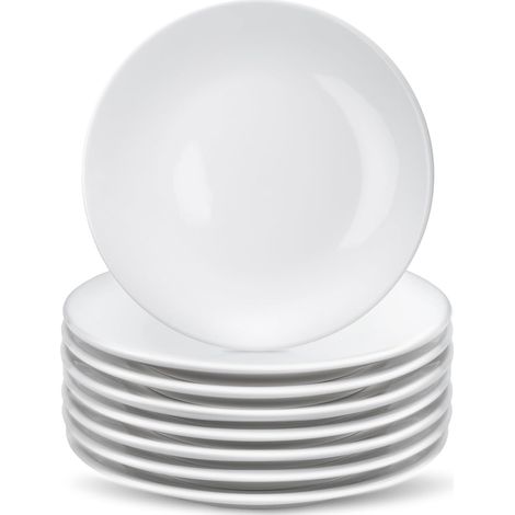 8er-Pack Porzellan-Dessertteller, 15,2 cm Salatteller, Speiseteller, weiße Kuchenteller, Keramikteller für Kuchen und Snacks, mikrowellen- und spülmaschinenfest (1/5)