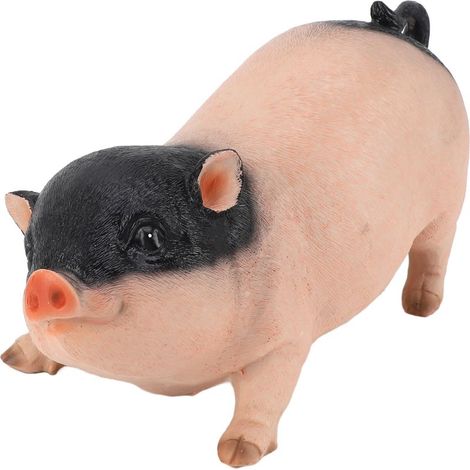 statue jardin exterieur-Figurine Résine Cochon Décoratif 26cm - Statue de Jardin Lifelike pour Espaces Extérieurs et Intérieurs (1 Pièce) (1/5)
