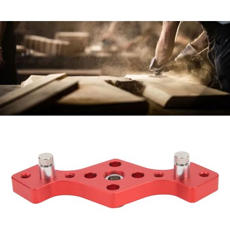 Outil de localisation de trous droits pour le travail du bois, foret à trous profonds trois en un en alliage d'aluminium, outil de raccordement de planches portatif, rouge. (1/5)