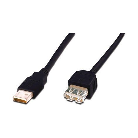 Digitus USB-Kabel USB 2.0 USB-A Stecker, USB-A Buchse 1.80 m Schwarz AK-300202-018-S (1/4)