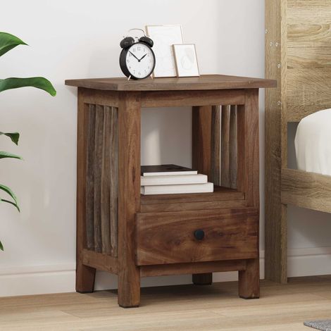 Nachttisch Braun 30 x 30 x 47 cm Massives upgecyceltes Holz