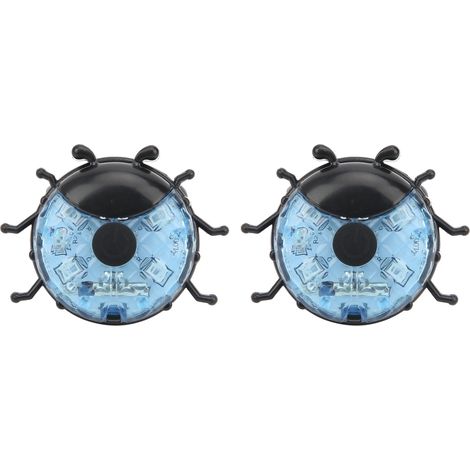 Lot de 2 lampes décoratives pour rayons de vélo/trottinette électrique, type Coccinellidae, bleues. (1/5)
