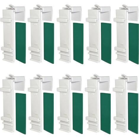 Lot de 10 supports de store sans perçage – Fixation adhésive et pince pour montage de volets roulants sur fenêtres en PVC et en bois – Accessoires pour stores Duo – Fixation sans outils (1/5)