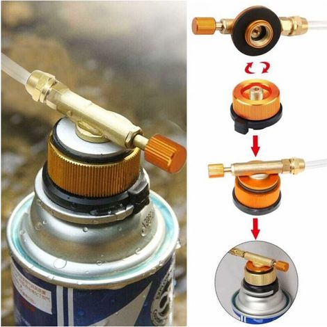 Adaptateur de cartouches de gaz pour cuisinière à gaz extérieure - Pour camping et camping - Adaptateur de buse pour LPG, cylindre plat, adaptateur de bouteille