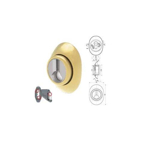 DEFENDER REGOLABILE A GHIERA MOSTRINA PIENA OTTONE- - mm.65x90 - regolazione da mm.8 a mm.14 (DF481P) - 1 pezzi