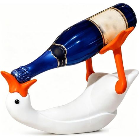 Porte-bouteille de vin en forme d'oie Irovami, petit modèle, décoration de table amusante (1/5)