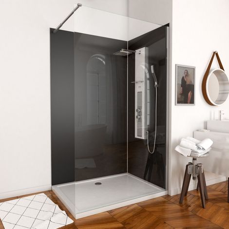 Paneles murales Negros 120+90 - Perfiles cromados y Plato acrilico 120x90
