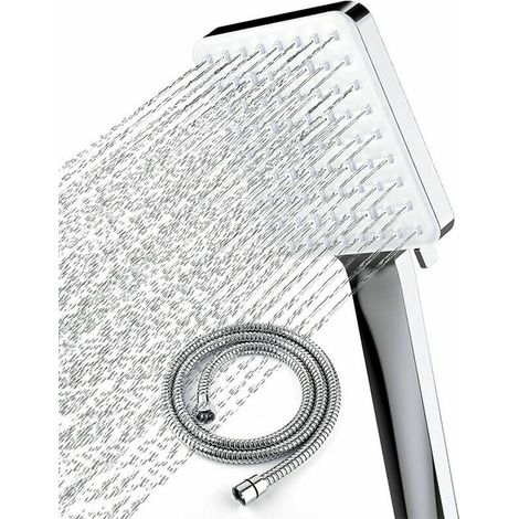 Green Mobility-Pommeau de Douche Carr avec 1,5m Tuyau Douchette Main avec 6 Modes Haute Pression Chroms (1/5)