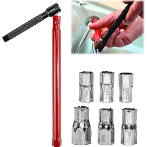 7-teiliges Armaturenschlüssel-Set, Werkzeug zur Armaturenmontage, Armaturen-Demontageschlüssel für Waschbecken, Armaturenmutterschlüssel, Badarmaturschlüssel, Armaturen-Feststellschlüssel für Bad und (1/5)