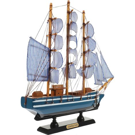 Maquette de Voilier en Bois 32X7X305 CM Décoration Intérieure Nautique (1/5)