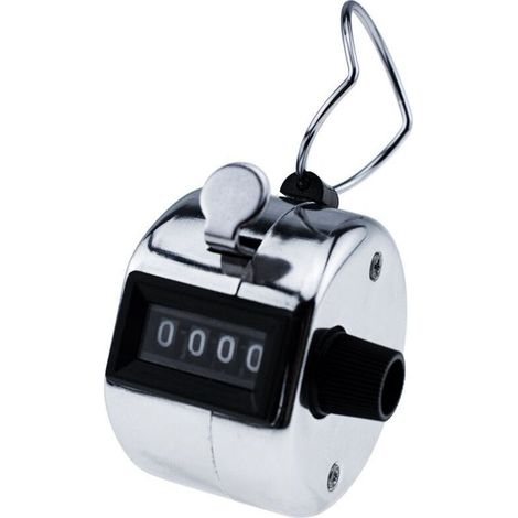 Compteur manuel argenté avec bracelet de sécurité – Lot de 1 unité, design ergonomique et finition métallique élégante (1/5)