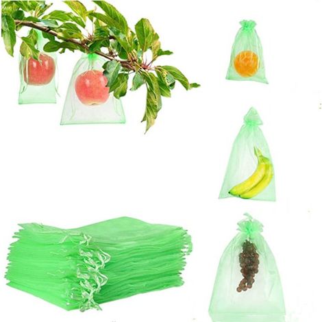 60 Sacs Protection Fruits – 15x20cm Organza, Anti Guêpes Scarabées Oiseaux (1/4)