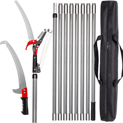 Scie à double lame de 7,2 m pour tailler les arbres, rallonge manuelle en acier inoxydable, scie à tige haute pour débroussailleuse, branches, coupe-barres, ciseaux pour foresterie, cour (1/5)