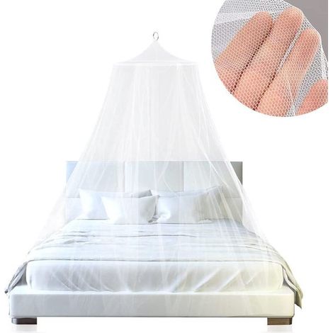 Moustiquaire pyramidale - Tente avec armature métallique - Moustiquaire - Filet de couchage portable - Conception respirante et anti-insectes - Tente à montage rapide - Blanche (1/5)