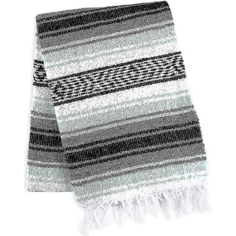 Couvertures mexicaines artisanales tissées à la main, style serape, idéales pour la plage, le camping, les pique-niques et les activités de plein air, pour un style bohème - J (1/5)
