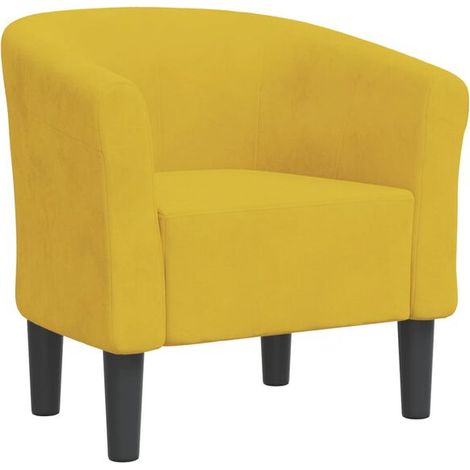Fauteuil convertible en velours jaune (1/5)