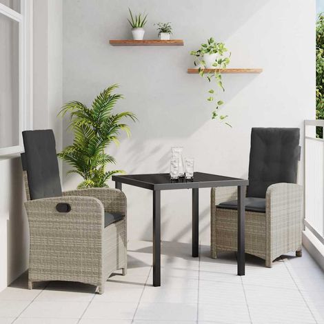 Ensemble de salle à manger pour jardin 3 pcs-Salon de jardin Gris clair 374132 (1/5)