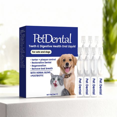 Solution buvable pour animaux de compagnie aux ingrédients végétaux doux pour garder la bouche de votre animal fraîche, confortable et facilement absorbée -- 7 ml (1 ml 7) (1/5)