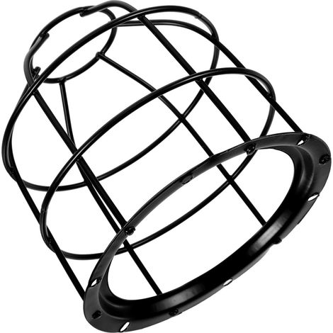 Cage de Protection pour Lampe Industrielle en Métal Noir Grillage de Sécurité pour Ateliers et Usines, Haute Transmission Lumineuse, Format Compatible Éclairages de Signalisation (1/5)