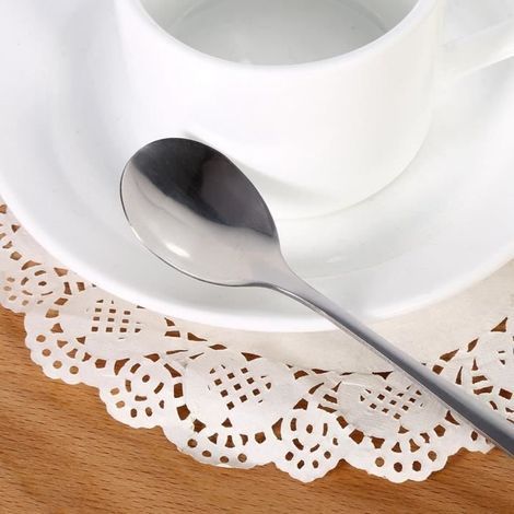(Silbernes) Edelstahl-Löffelset LC044 – 6-teilig – Langer Griff – Elegant und langlebig (1/4)