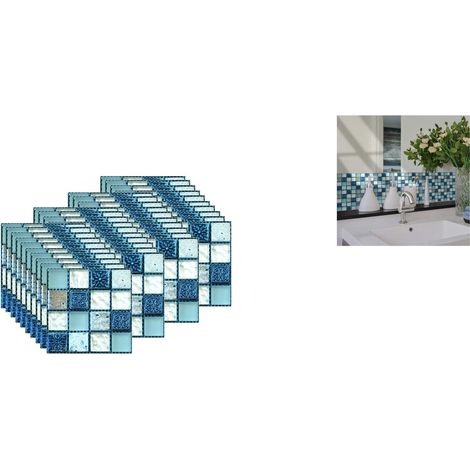 Lot de 40 autocollants pour carrelage 10x10 cm étanches et résistants à la chaleur pour cuisine et salle de bain (1/5)