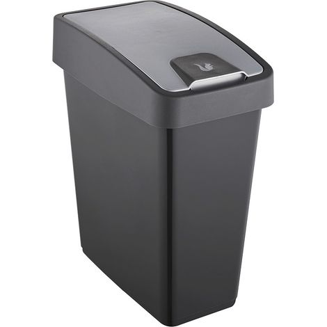Poubelle Premium avec couvercle à charnière, Soft Touch, 25 l, Magne, Gris Graphite (1/5)