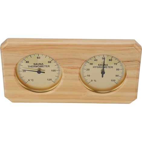 Thermomètre de sauna en bois - Hygromètre 2 en 1 - Mesure de la température de l'humidité - Thermomètre intérieur - Humidimètre pour hôtel et sauna (1/5)