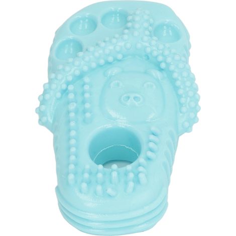 Jouet à mâcher pour chien en TPR, forme de chausson mignonne et résistante aux morsures, pour le nettoyage des dents et la dentition des chiots, cadeau bleu paon (1/5)