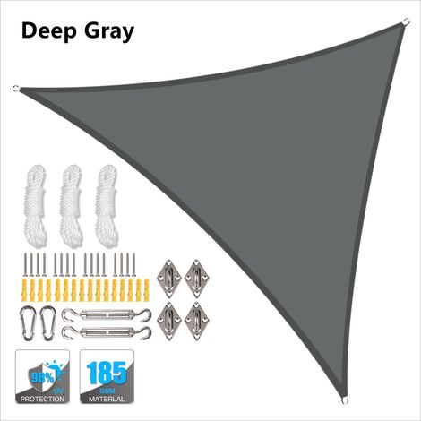 Auvent imperméable (gris foncé, 5 x 5 x 7 m), tente de jardin, protection solaire pour terrasse/piscine. (1/5)