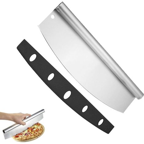 Coupe Pizza Couteau à Pizza en Acier Inoxydable 35cm avec Housse de Protection Coupe-pizza Professionnel Pour Pizza, Légumes, Fruits (1/5)