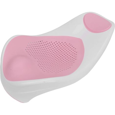 Support de bain pliable et souple en TPE pour bébé, sûr et ergonomique, en PP avec trou rond creux, rose. (1/5)