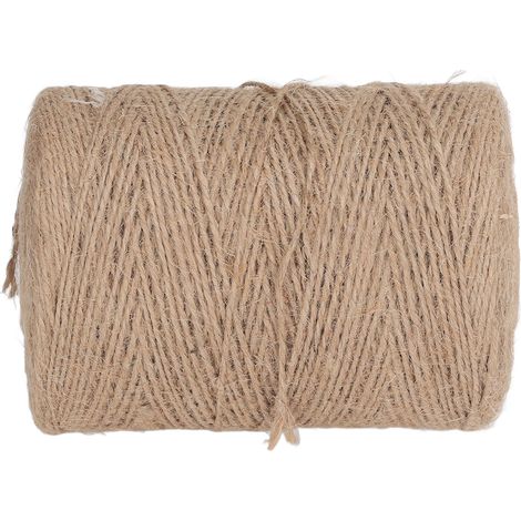 Corde de jute résistante en chanvre, 2 mm, 2 brins, 300 mètres, idéale pour la sécurité, les loisirs créatifs, le jardinage et autres applications. (1/5)
