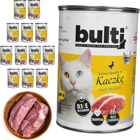 BULTI pâtée pour chat Canard, boîte de 12 x 400 g (1/3)